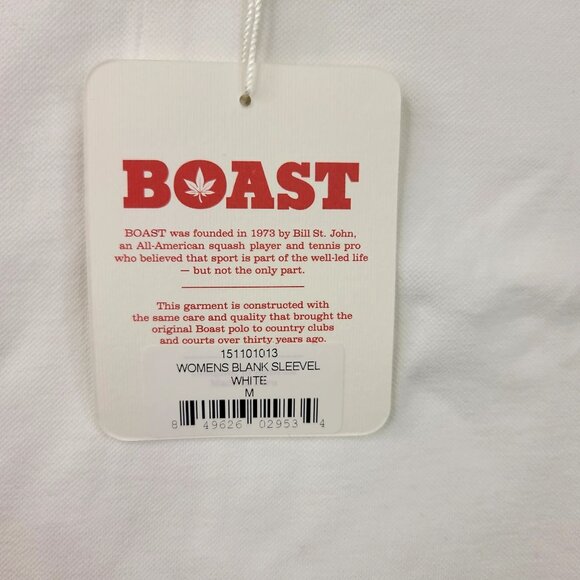Boast Womens Medium Sleeveless Polo Shirt White Golf Tennis Pickleball Athletic - Picture 4 of 9